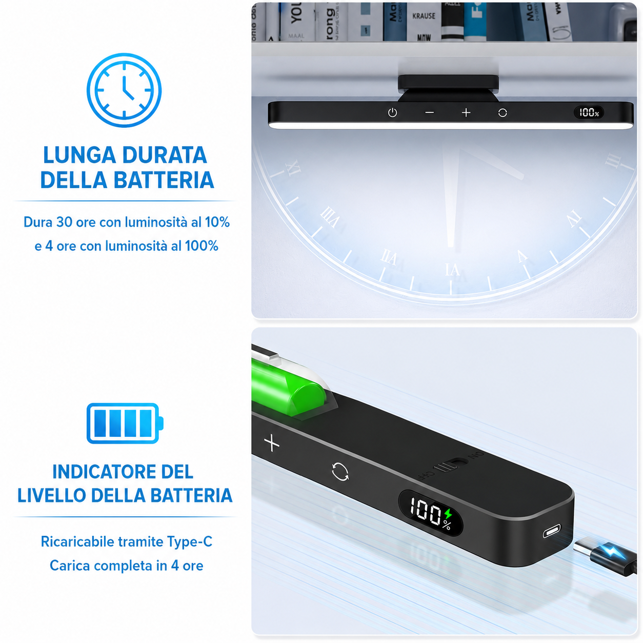 Lampada Touch Magnetica Ricaricabile